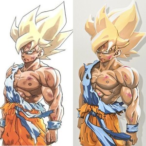 ドラゴンボール SMSP 孫悟空 リペイント 二次元 原画 再現 フルリペイント 2D 一番くじ フィギュア 2次元 2D パテ盛り