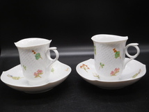 未使用品 Meissen Porcelain　マイセン　カップ&ソーサー　ペアカップ　フラワーモチーフ　箱付き　花柄　陶器　コーヒーカップ　_画像2