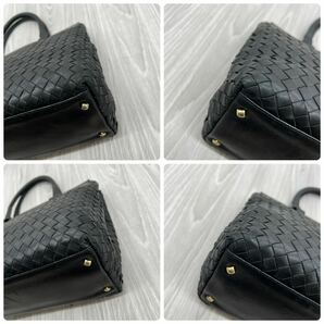 ■美品■BOTTEGAVENETA ボッテガヴェネタ トートバッグ ハンド イントレチャート レザー メンズ レディース ビジネス ブラックの画像6