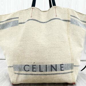 ■希少/廃盤モデル■CELINE セリーヌ ホリゾンタル カバ ファントム フィービー期 キャンバス レザー レディース トートバッグ ショルダー