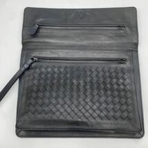 最高級■BOTTEGA VENETA ボッテガヴェネタ クラッチバッグ ボディバッグ セカンドバッグ イントレチャート メンズ 切り替え 本革 黒_画像5