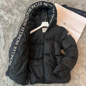 希少XL/美品 シリアル確認済 MONCLER モンクレール ダウンジャケット モンクラー MONTCLAR 黒 ブラック メンズ 4 ロゴ刺繍 GIUBBOTTO 