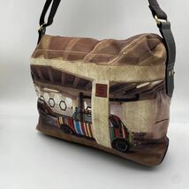 【極美品】Paul Smith ポールスミス ミニクーパー メンズ メッセンジャーバッグ ショルダーバッグ ビジネス 転写 車 レザー キャンバス_画像2