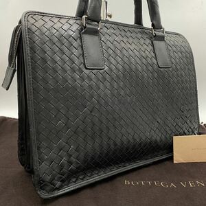 BOTTEGA VENETA ボッテガヴェネタ ビジネスバッグ ブリーフケース メンズ ショルダー 肩掛け トート イントレチャート レザー 本革 黒 A4可