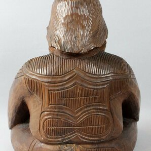 3-10 アイヌエカシ置物 木彫り 人物 民藝 木工芸 北海道 アイヌ民族の画像2