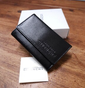  unused *GIVENCHYji van si.6 ream key case black leather Vintage Old Logo en Boss 