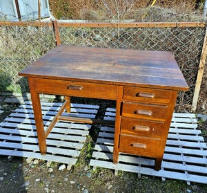  japanese antique old with a tier of drawers on one side desk wooden working bench desk table Vintage ... a little over desk store furniture miscellaneous goods shop interior Showa Retro old tool 