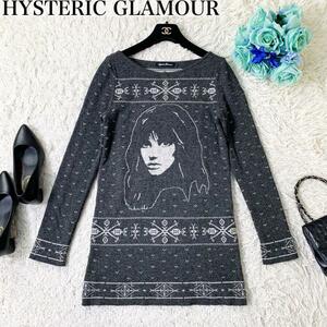 HYSTERIC GLAMOUR ヒステリックグラマー ニット セーター ワンピース ナバホ柄 ノルディック柄　ヒスガール ヒステリックガール　グレー