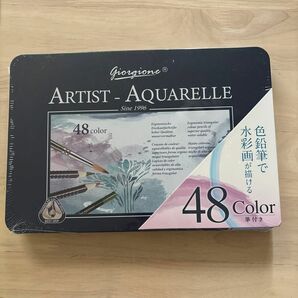48色セット/水彩色鉛筆/高級 水彩 色鉛筆 48色 セット 缶入色鉛筆 水彩画 スケッチ 画材