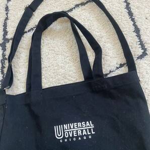 セール 即決1円 超美品 UNIVERSAL OVERAL ブラック トートバッグ ロゴ メンズ ショルダー アウトドア ユニバーサルオーバーオール A8の画像2