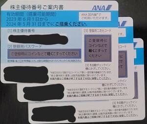 ANA 全日空 株主優待券（期限2024年5月31日まで）3枚