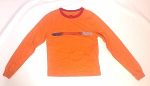 X-girl long T T-shirt orange M size lady's used * old clothes 105201011004