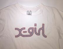X-girl Tシャツ 刺繍 ステッチ ストライプ レディース サイズ１白 ホワイト 0592118 中古・古着_画像3