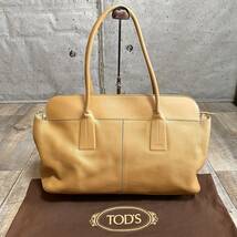 本物☆TOD's トッズ ロゴ レザートートバッグ ハンドバッグ ベージュ レザーバッグ ビジネスバッグ Dバッグ ジョイ A4可 レディース メンズ_画像2