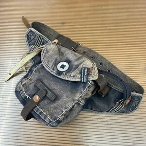 TOUGH JEANSMITH ＊ タフ ジーンズスミス ウエストポーチ ボディバッグ キャンバス×レザー ヒップバッグ ヴィンテージ ミリタリー ARMY