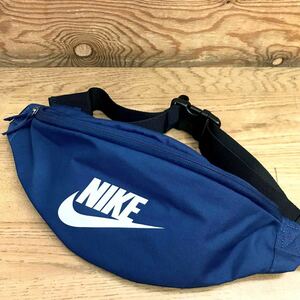 NIKE Nike body bag belt bag waist bag shoulder bag shoulder navy sport case double Zip storage 