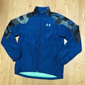 UNDER ARMOUR＊LOOSE /アンダーアーマー サイズYLG ウインドブレーカー 長袖ジャケット 裏メッシュ ロゴプリント スポーツウェア kids/Jr.