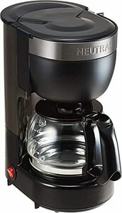 NEUTRAL アロマコーヒーメーカー NR-K-CM1 (ブラック) ドリップ式 4杯分 蒸らし機能 保温機能 メッシュフィルター シンプル