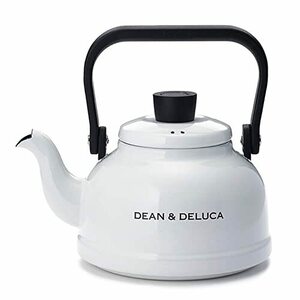 DEAN&DELUCA ホーローケトル ホワイト 1.6L IH対応 直火 キャンプ 21.5×19.5×16cm