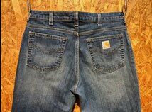 パンツ Carhartt ジーンズ デニム 加工 ブーツカット フレア レディース アメカジ FE961 / 約W32 全国一律送料520円_画像7