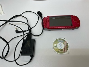 【E/H05189】ジャンク品バッテリーなし詳細不明　PSP3000本体レッド　おまけ付き