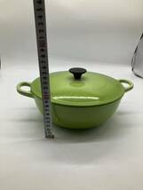 【E/H05152】LE CREUSET ル・クルーゼ 鍋 22 緑 両手鍋 フランス製_画像9