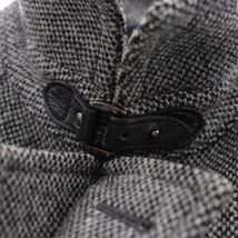 ■ コムサ メン ハーフロングコート ツイードジャケットアウター メンズ S ブラック系 ウール100_画像8