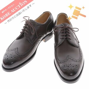 #va-shuBudapest business shoes Wing chip leather men's 38 dark brown box attaching unused 