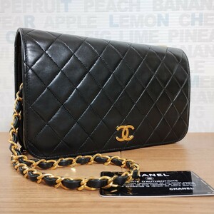 1円スタート 正規品 シャネル CHANEL チェーンショルダーバッグ マトラッセ ラムスキン プッシュロック ヴィンテージ バッグ 24