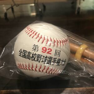 第92回 全国高校野球選手権大会 甲子園球場 青春と白球 ボール 置物のバット 未使用