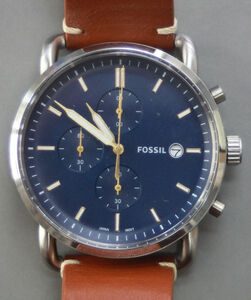 腕時計 クロノグラフ FOSSIL デイト機能 電池交換済み 全体的に美品 稼動品