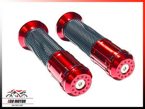 a05RD アルミグリップ バーエンド一体型 赤色 ハンドル 22.2mm シグナスX/マジェスティ125 BW'S100/BWS100/BW'S125/BWS125/NMAX125/NMAX155
