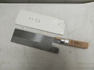 麺切 蕎麦切り包丁【 手打 本磨 ヤマト特製 】中古品 全長37.5cm 刃渡り24.5cm 刃幅7.3cm そば切 