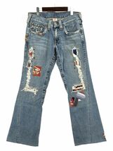 TRUE RELIGION トゥルーレリジョン パッチワーク ダメージ加工 ブーツカット デニムパンツ size31/ライトブルー ■■ ☆ ebb3 メンズ_画像1