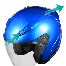 エアロフォルム ジェットヘルメット ブルー Lサイズ バイクパーツセンター_画像7