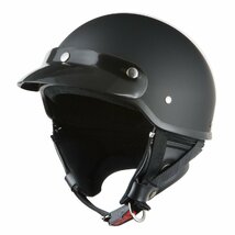 バイクヘルメット ポリスヘルメット ハーフヘルメット 半帽ヘルメット アメリカン マットブラック フリーサイズ(57~60cm未満)_画像1