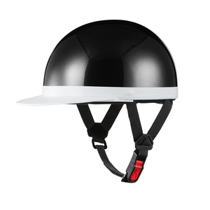 ヘルメット 半キャップ 白ツバ ブラック XLサイズ 半ヘル 新品 SG規格・PSCマーク取得 バイクパーツセンター