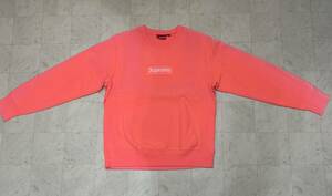 SUPREME シュプリーム【Box Logo Sweatshirt Fluorescent Pink】2018年秋冬 18AW ボックスロゴ スウェット ※色ヤケ※