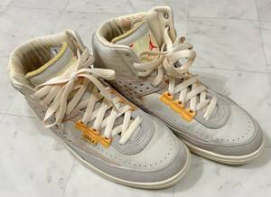 【美品】NIKE ナイキ × UNION ユニオン【AIR JORDAN 2 RETRO SP RATTAN DN3802-200】エアジョーダン2 ラッタン26.5cmベージュ