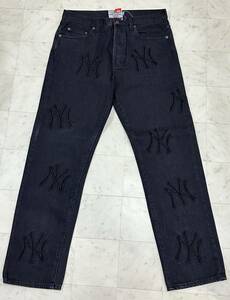 【新品】Supreme シュプリーム【New York Yankees Regular Jean Black】2021年秋冬 21AW デニムパンツ 32inchブラック