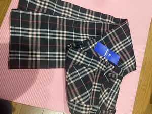 【新品タグ付き】定価24000円　Burberry Blue label茶色チェックパンツsize34