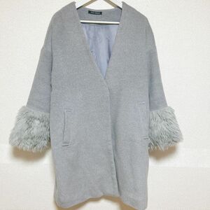 【SALE】ファー　ノーカラーコート