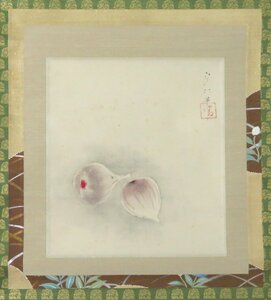 Art hand Auction ◆◇NAKAMURA Teii/Osaka, 1900-1982) Ilustración de frutas de otoño (higos/higos) rollo colgante del artista fallecido◇◆Verano, principios de otoño, todo el año/colgado regular, amuleto JY2022, cuadro, pintura japonesa, flores y pájaros, pájaros y bestias