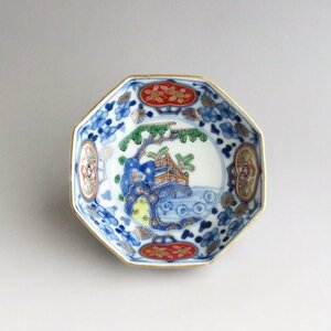 ◆◇大聖寺伊万里 色絵 扶桑文八角小皿 1枚 1890年頃　Imari ware◇◆和食器 dbpy9304-d