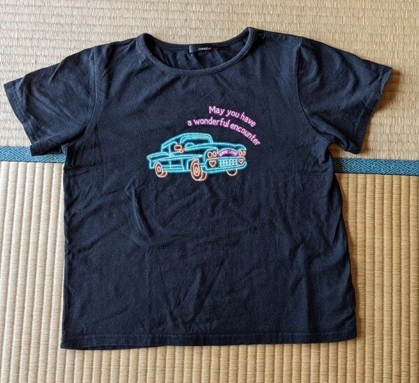 【夏物SALE】JENNI 半袖Tシャツ 160cm キッズ ジュニア 女の子 Girl トップス 黒Tシャツ