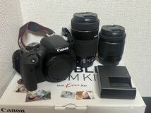 Canon キャノン EOS Kiss X8i EF-S 18-55mm 1:3.5-5.6 55-250mm 1:4-5.6 24mm 1:2.8 一眼レフ デジタルカメラ 動作確認済み_画像1