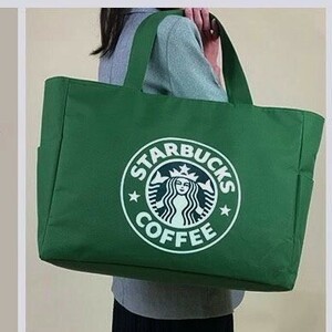 スターバックス スタバ トートバッグ エコバック 超ビッグ 買い物袋 グリーン 新品 ロゴ Starbucks 海外限定 男女兼用 上質 TOTO