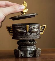 香炉　三星堆　銅人　置物　鑑賞　セラミック製　工芸品　美術品　新品未使用　箱付き　ギフト　zh239_画像4