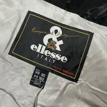 美品 ellesse エレッセ 大きいサイズ 日本製 キラキラ 千鳥格子 中綿 ワンポイント 裏地付き ポケット ジップ ベスト レッド ブラック L_画像8