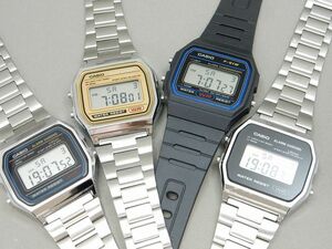 CASIO/チープカシオ A158WE/F-91W/A158W など クォーツ デジタル腕時計 4本セット 【W176y1】